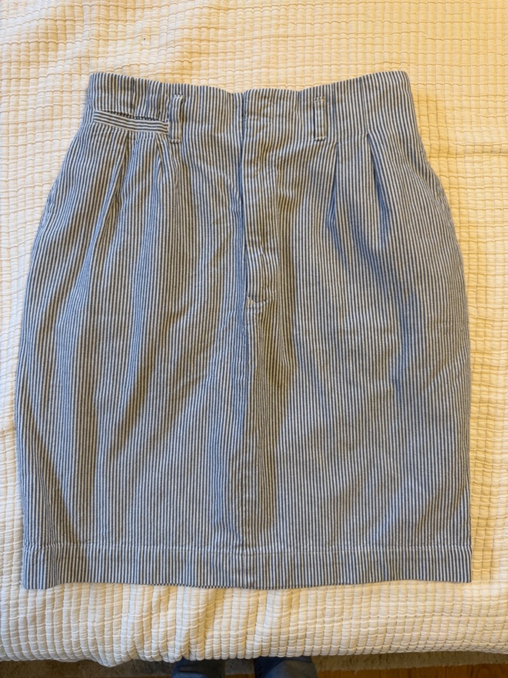 Ralph Lauren Blue and White Pinstripe Pencil Skirt
